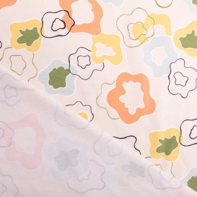 Jersey - große Farbklekse - helles beige