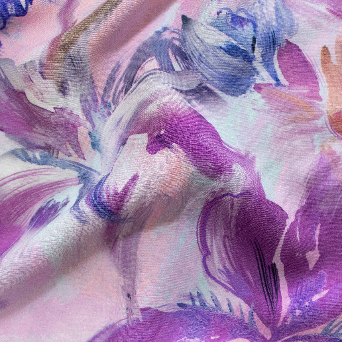 Webware Viskose Radiance - Abstrakte Blumen - lila