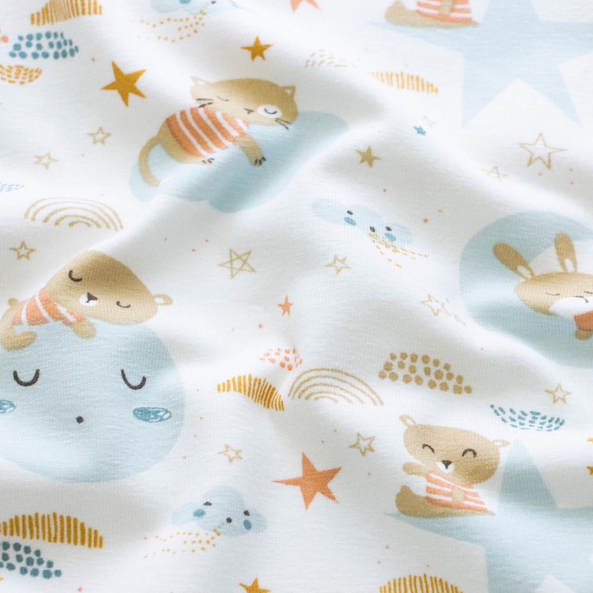 Jersey - schlafende Tierkinder - weiß