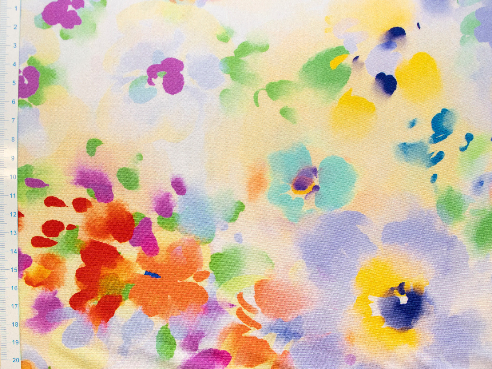 Webware Viskose Popeline - Watercolour Blumen - blau