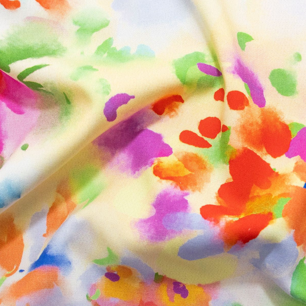 Webware Viskose Popeline - Watercolour Blumen - blau