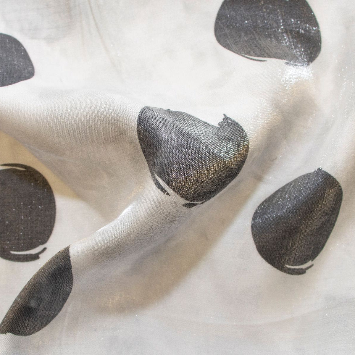 Webware Viskose - Punkte - dunkelgrau - weiß