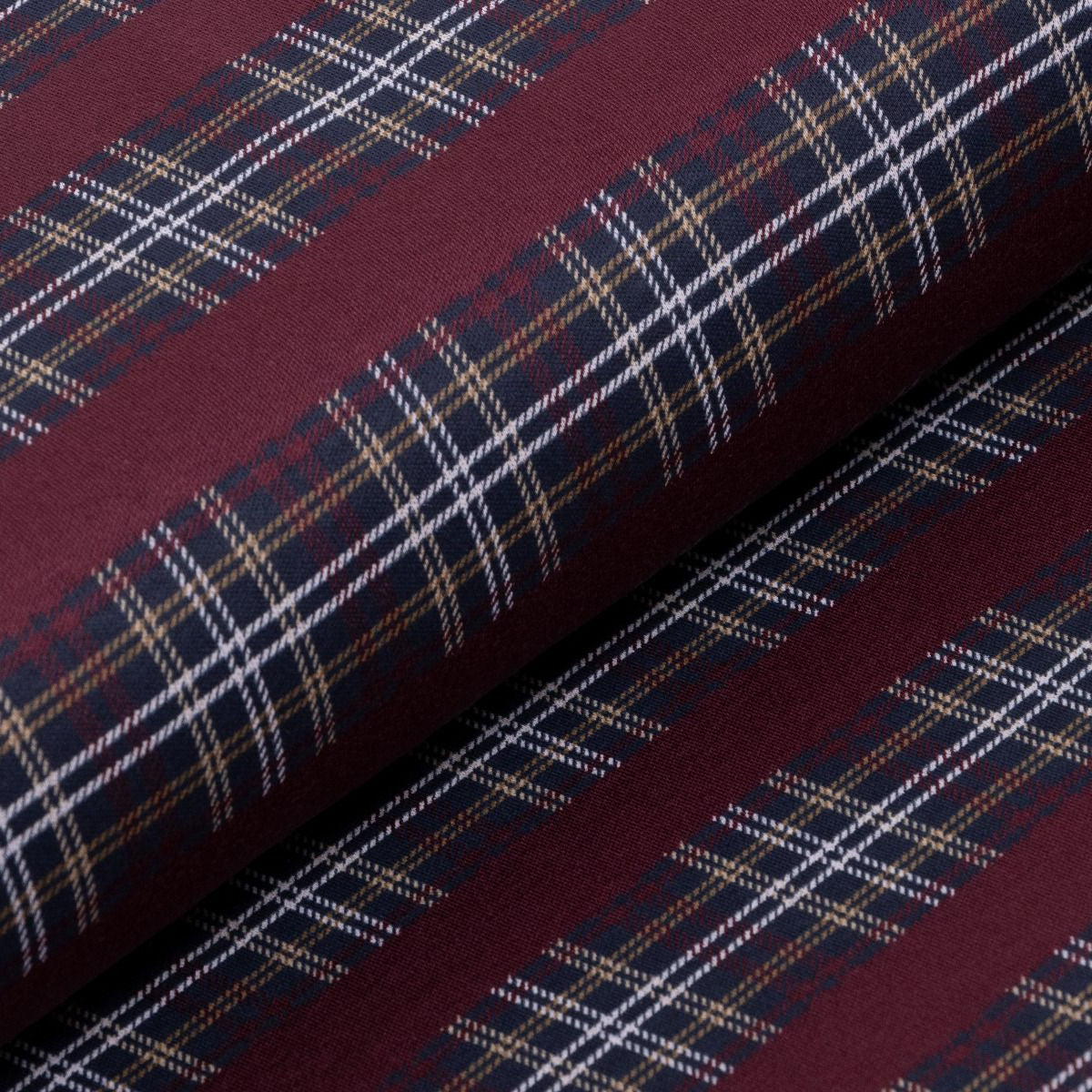 Interlock - gestreiftes Karomuster - bordeaux