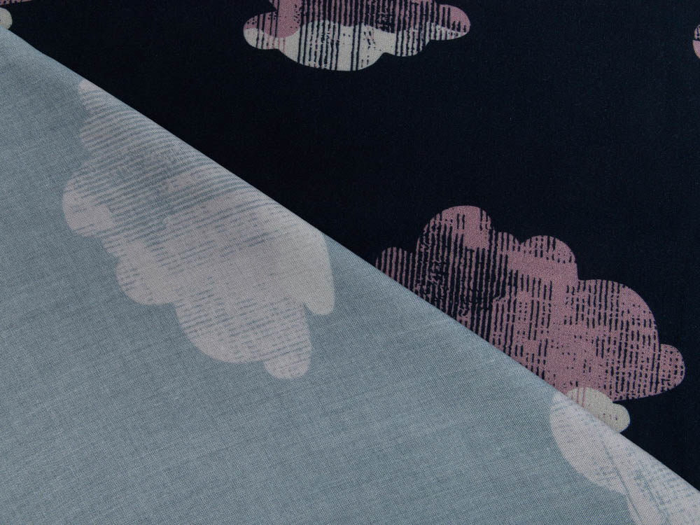 Webware Viskose Swafing Glowing Clods by Käselotti - schraffierte Wolken