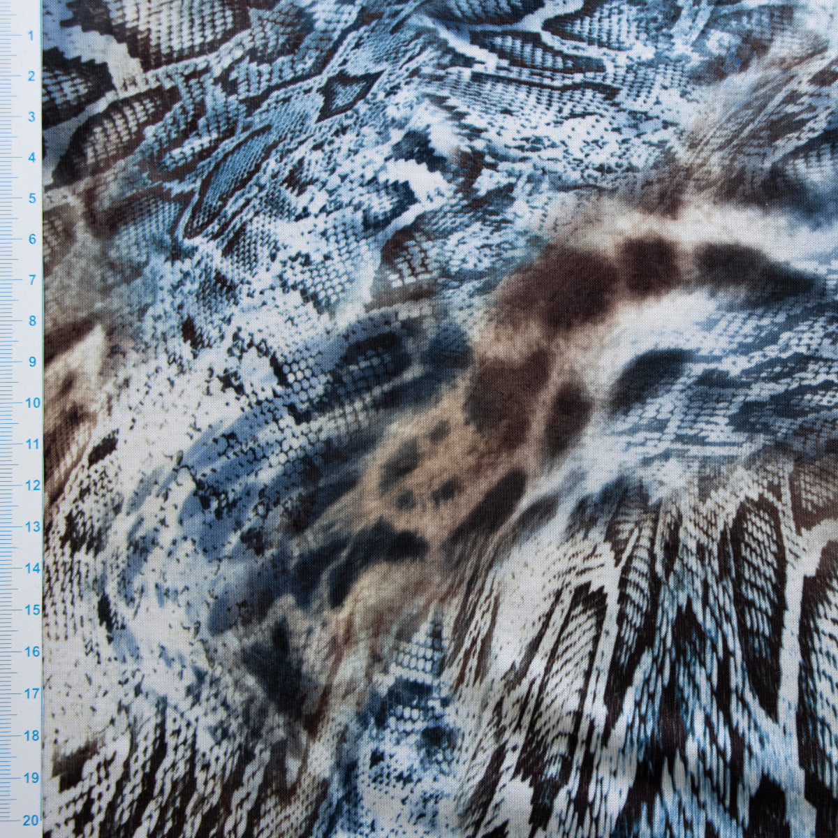 Jersey Digitaldruck - Animalprint - Weiß - Blau