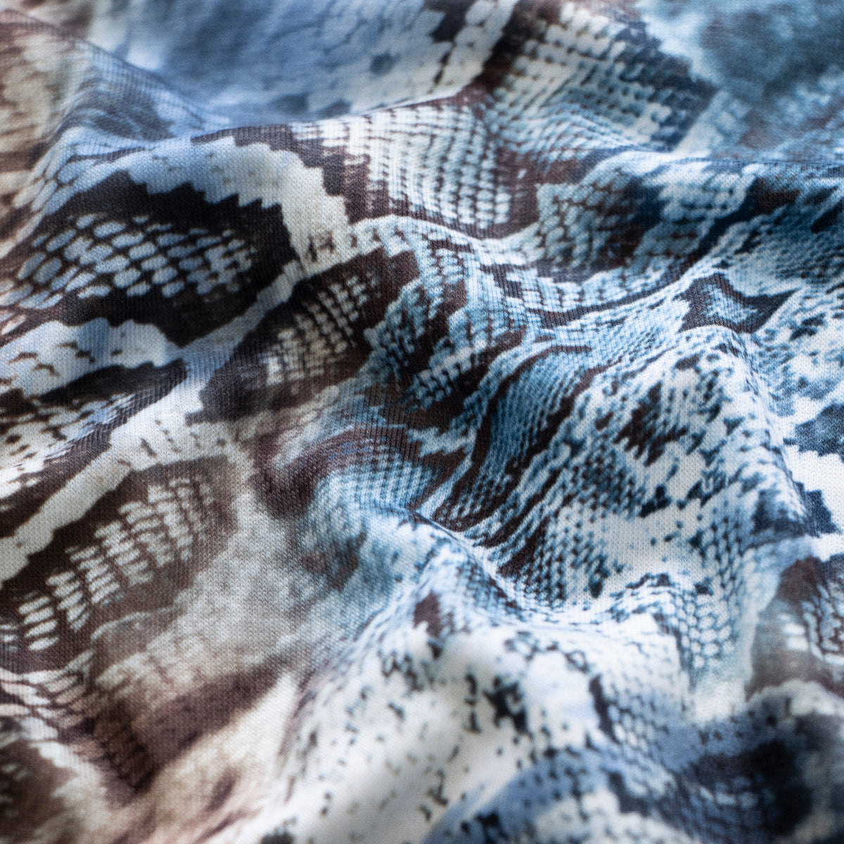 Jersey Digitaldruck - Animalprint - Weiß - Blau