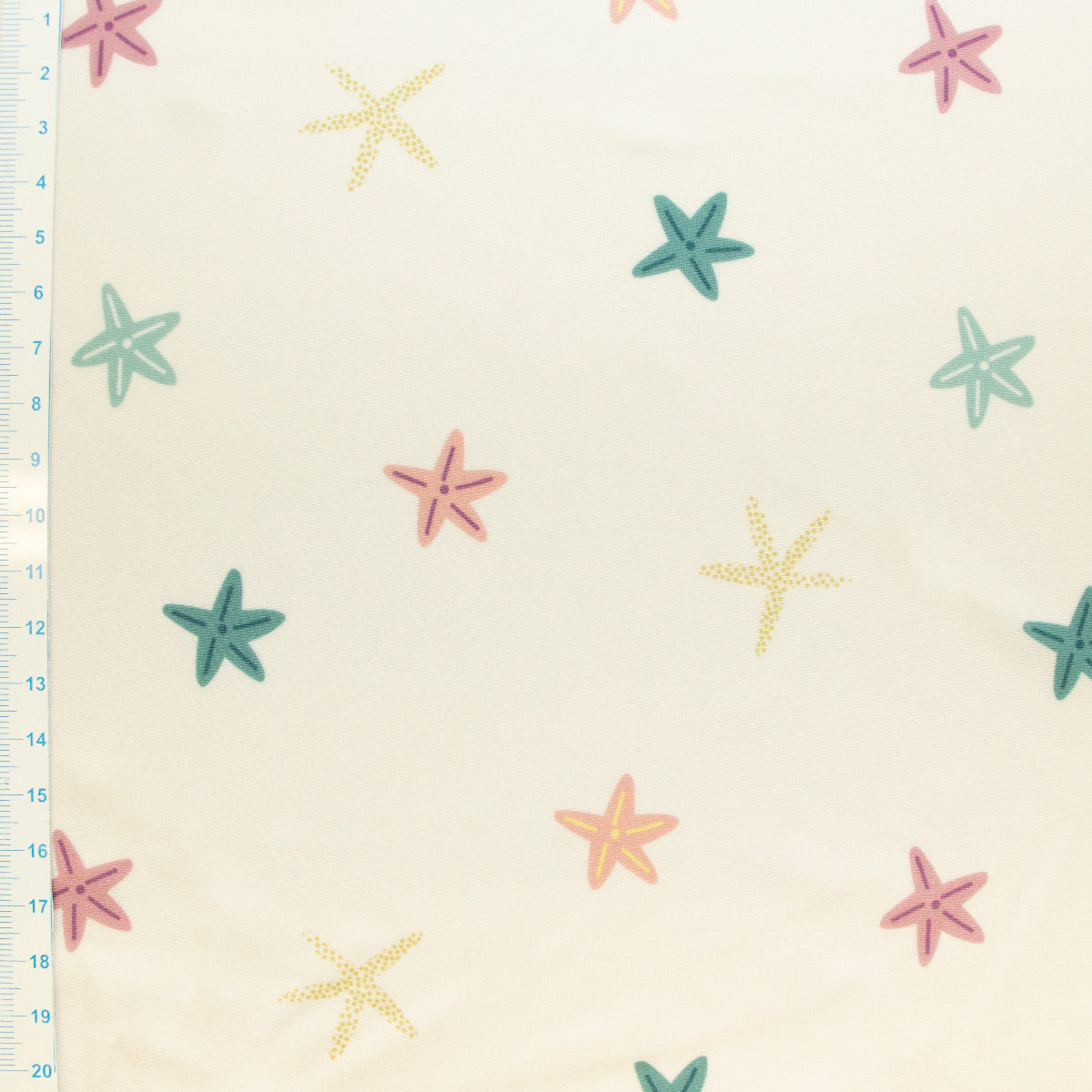 Swimwear Jersey Badestoff UV Protection UPF 50 Seesterne - wollweiß