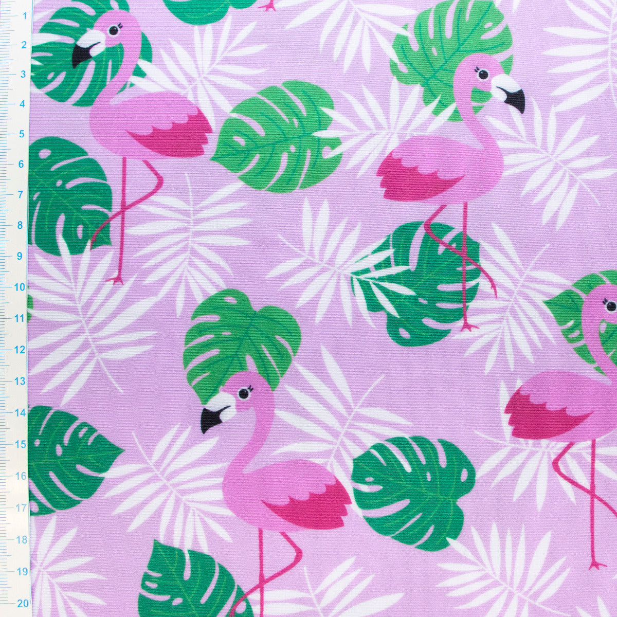 Swimwear Jersey Badestoff UV Protection UPF 50 Flamingos - rosa