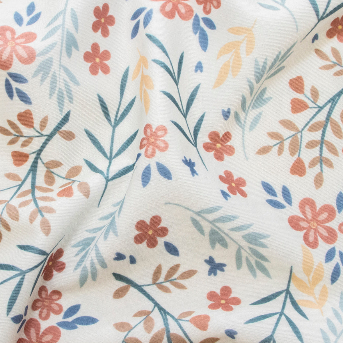 Swimwear Jersey Badestoff UV Protection UPF 50 Blumen - wollweiß