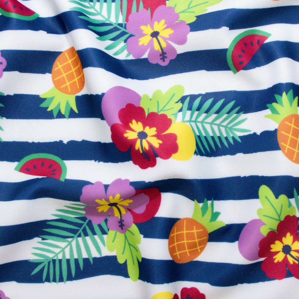 Swimwear Jersey Badestoff UV Protection UPF 50 Tropisch - königsblau