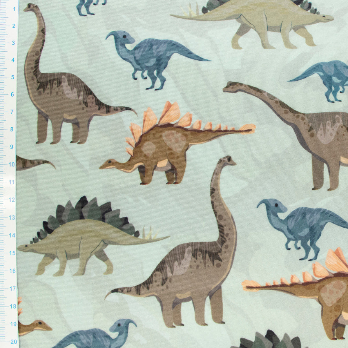 Swimwear Jersey Badestoff UPF 50 - Dinosaurier - Altgrün