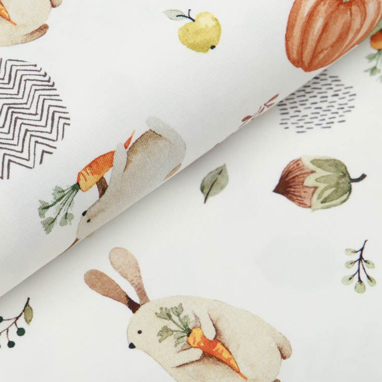 Jersey Swafing Autumn Bunny - futternde Hasen und Kürbisse