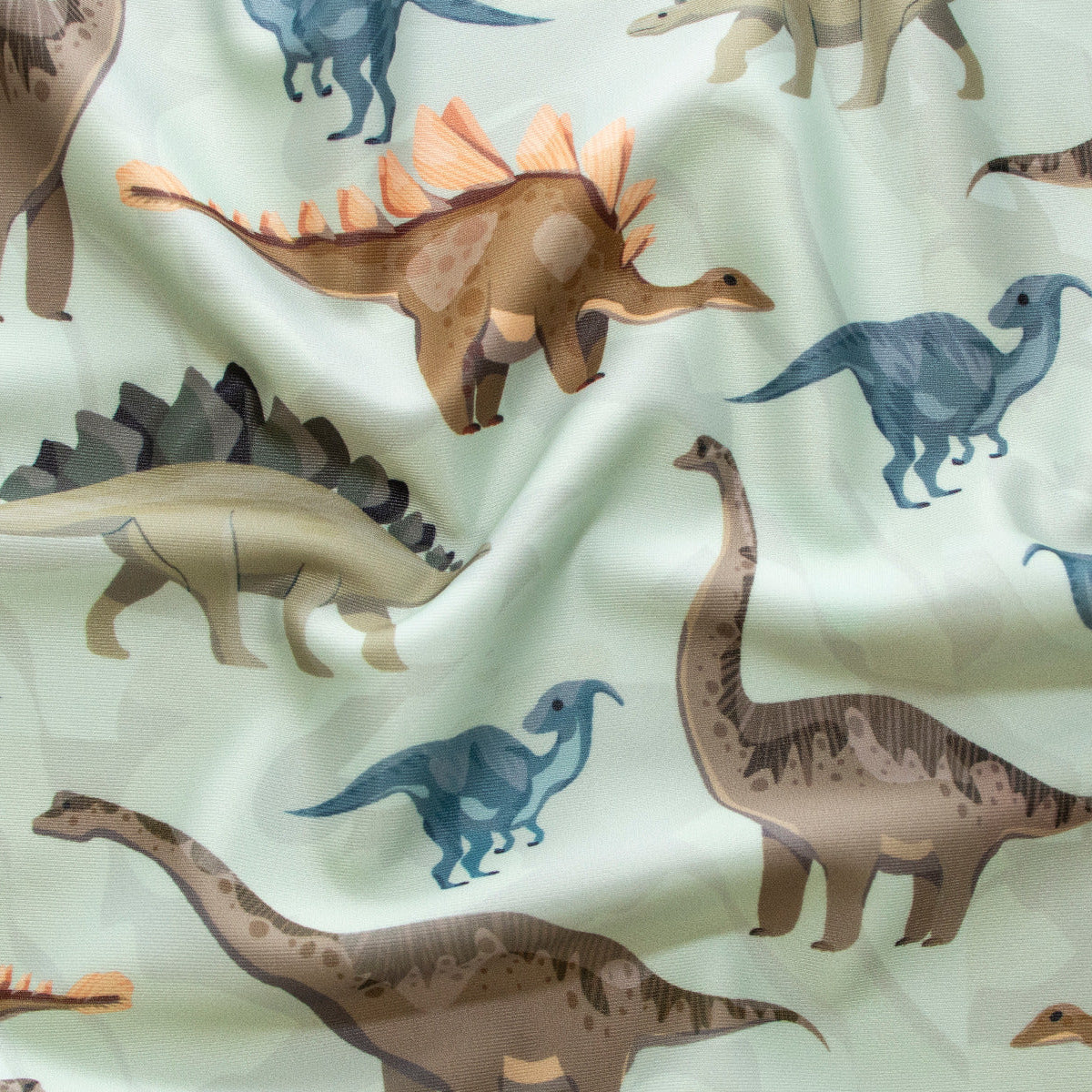 Swimwear Jersey Badestoff UPF 50 - Dinosaurier - Altgrün