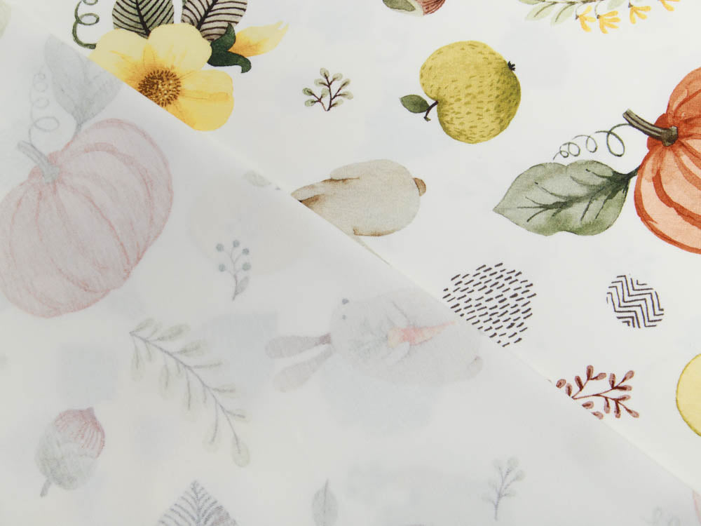 Jersey Swafing Autumn Bunny - futternde Hasen und Kürbisse