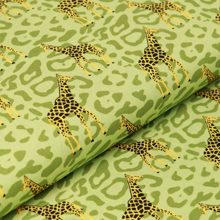 Webware Baumwolle Popeline - Giraffen auf Animalprint