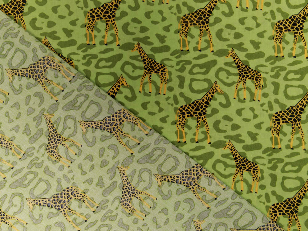 Webware Baumwolle Popeline - Giraffen auf Animalprint