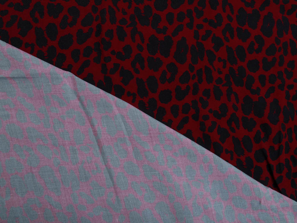 Webware Viskose Swafing Pauline - Animalprint - bordeaux