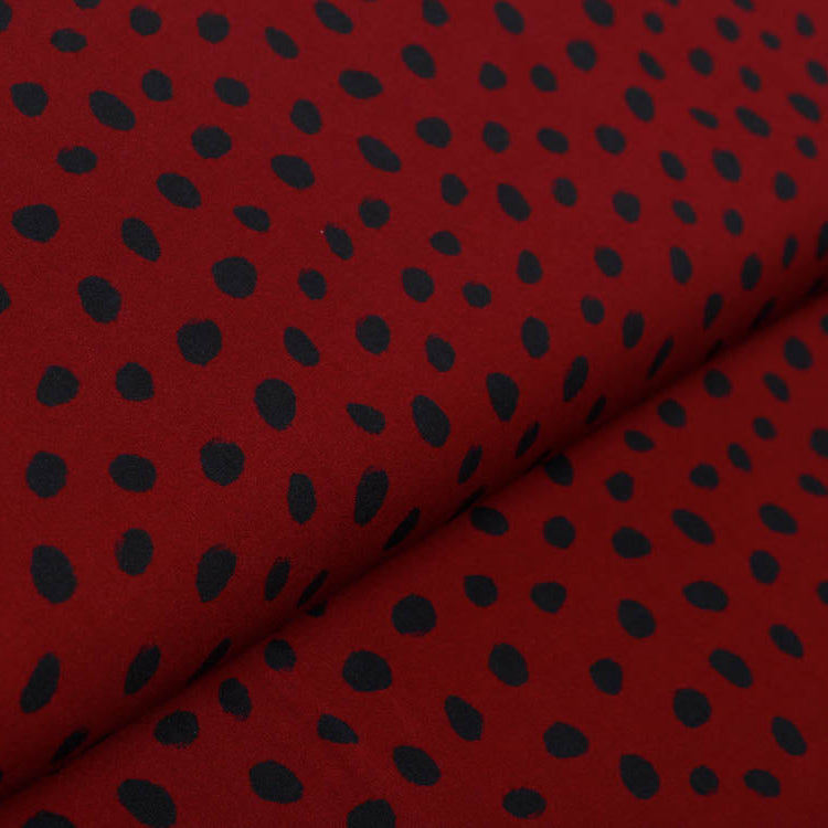 Webware Viskose Swafing Pauline - Farbtupfer - dunkles bordeaux