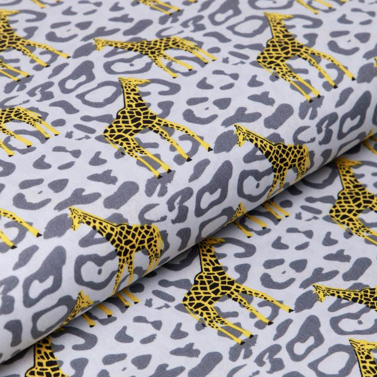 Webware Baumwolle Popeline - Giraffen auf Animalprint