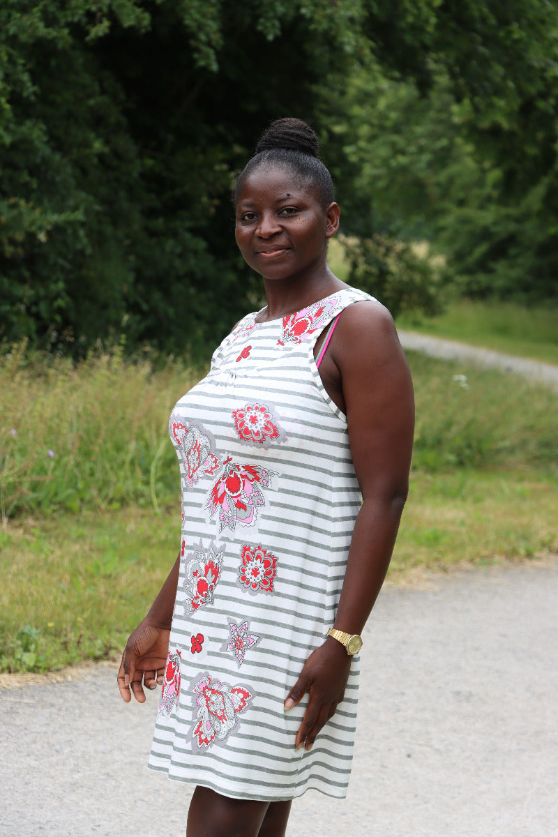 Jersey Viskose PANEL ca. 80cm x 160cm - Abstrakte Motive - weiß