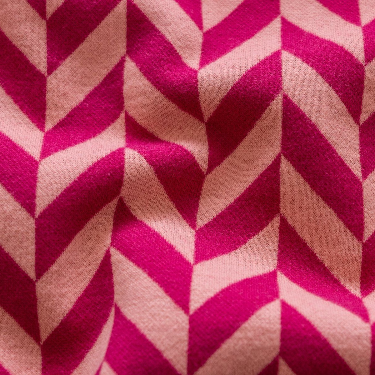 Jacquard Strickstoff - großes Fischgrät-Muster - rot