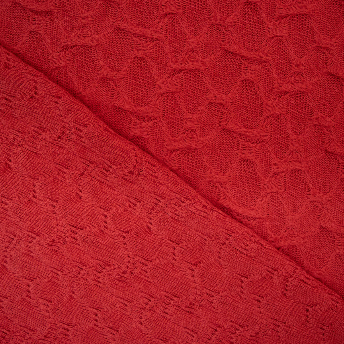 Sommerstrickstoff - unregelmäßig verstrickte Ellipsen - rot