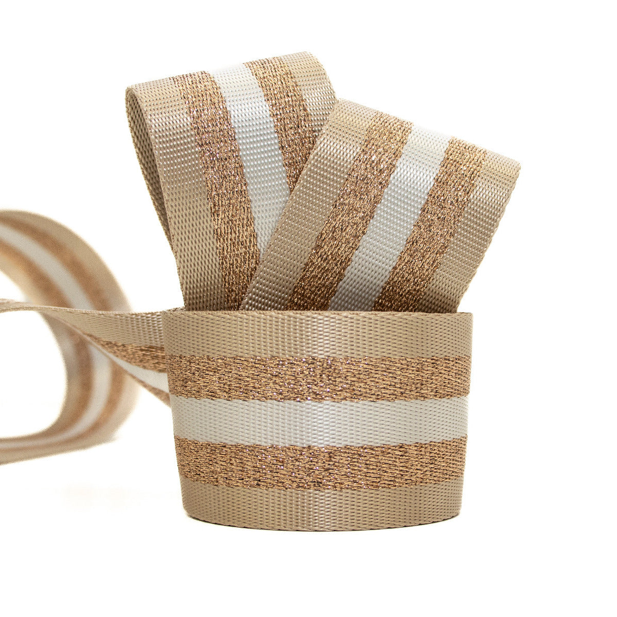 Gurtband ca. 50mm Streifen mit Glitzerfäden