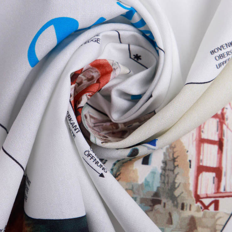 Webware Baumwolle Digitaldruck PANEL ca. 75 x 145 cm für Behelfsmasken - 16 verschiedene Motive - weiß