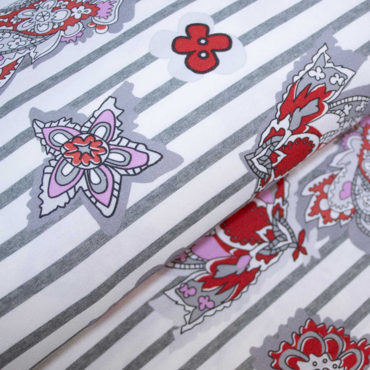 Jersey Viskose PANEL ca. 80cm x 160cm - Abstrakte Motive - weiß