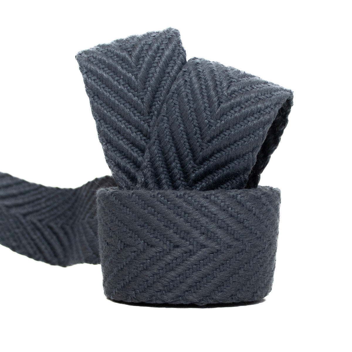 Gurtband ca. 38 mm - Fischgrät-Muster - dunkelgrau