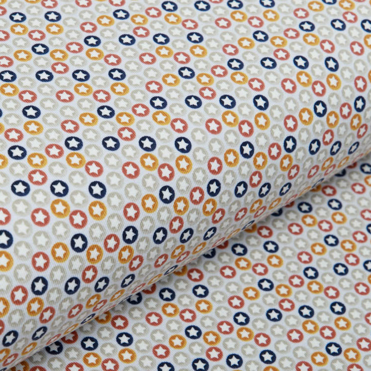 Jersey - Sterne in Kreisen - hellgrau