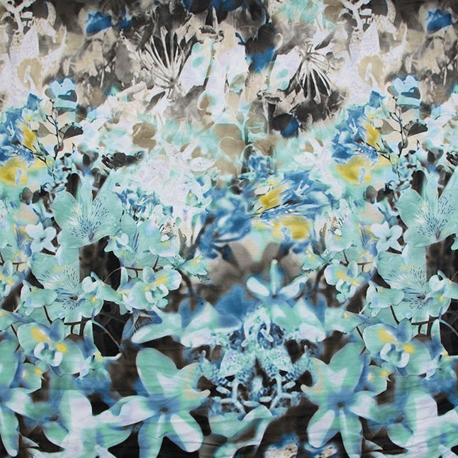 Jersey Digitaldruck - Blütenvielfalt - mint
