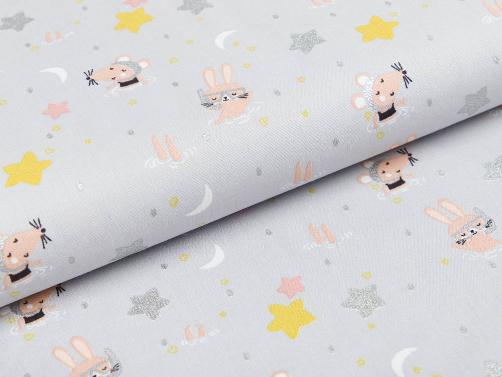 Webware mit Glitzer - Mäuse und Häschen