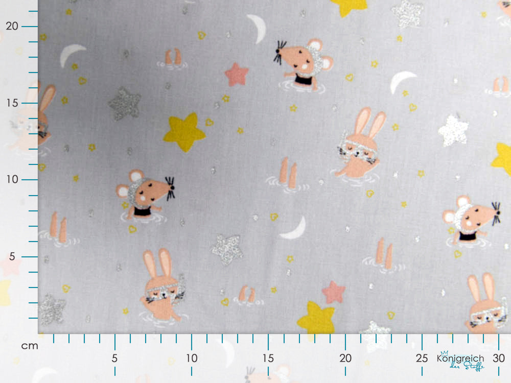 Webware mit Glitzer - Mäuse und Häschen