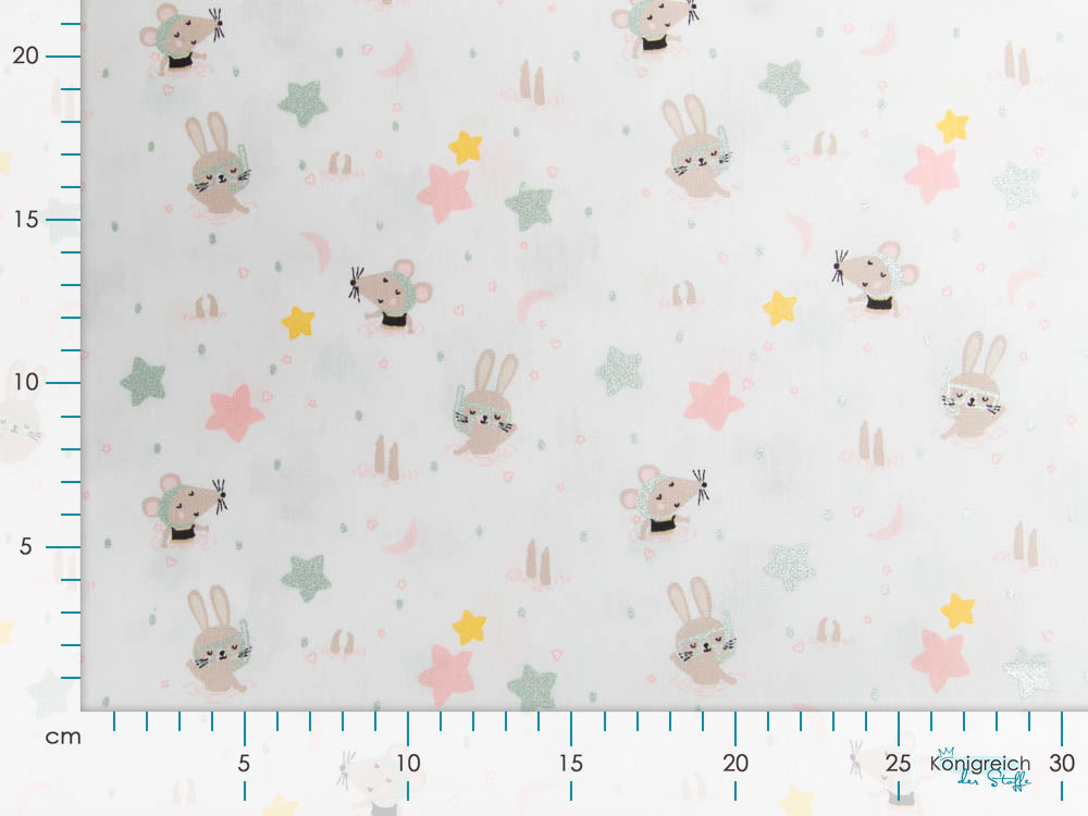 Webware mit Glitzer - Mäuse und Häschen