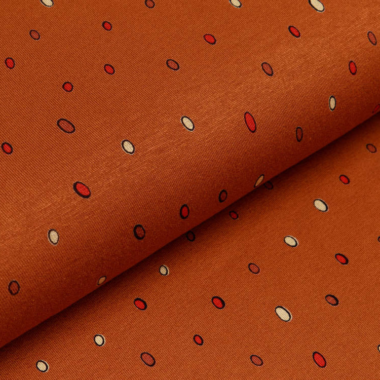 Jersey Viskose - Verschobene Punkte - ocker