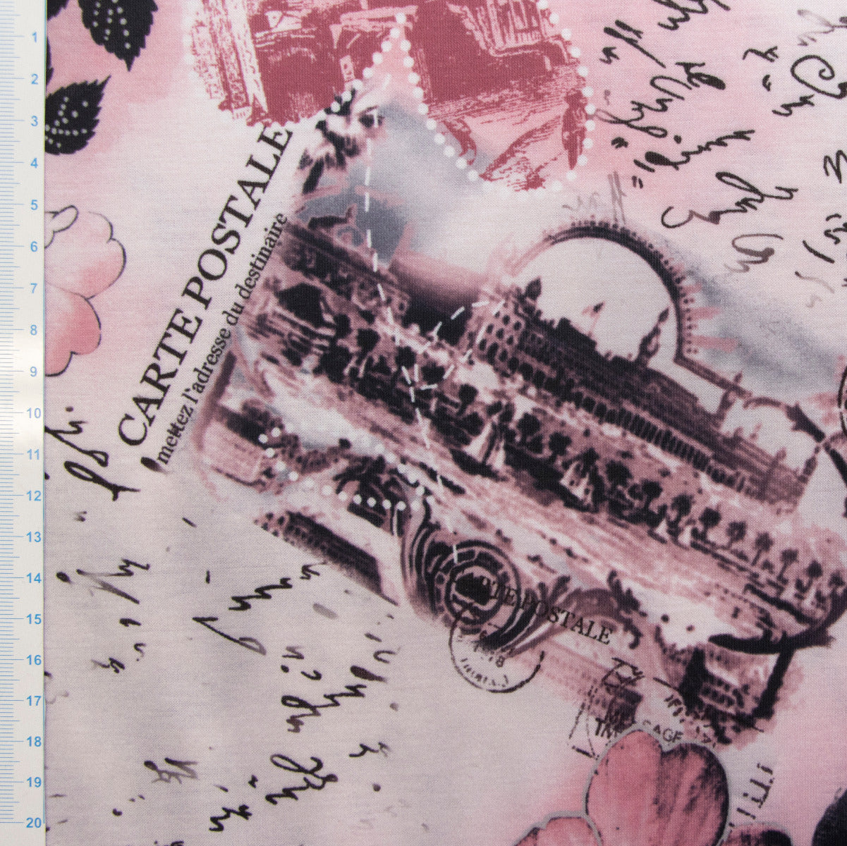 Jersey Digitaldruck - Anemonen - Weiß - Rosa