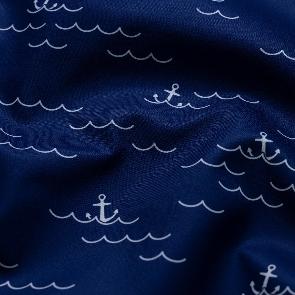 Jackenstoff NANO Softshell Fiete - Anker und Wellen - marineblau