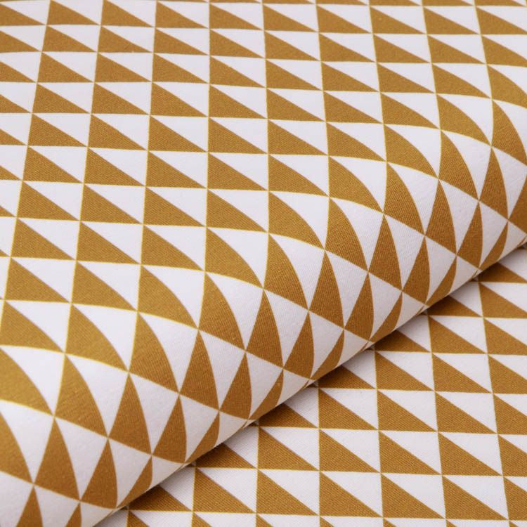 Jersey Swafing Theo - Dreiecke - weiß/senf