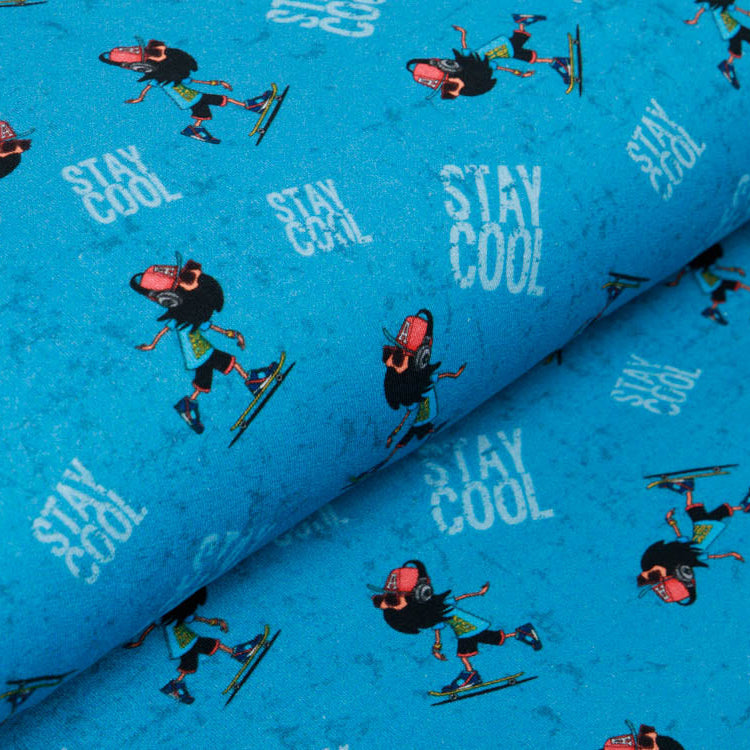 Sweat French Terry KATINOH - Keep calm - stay cool - blau