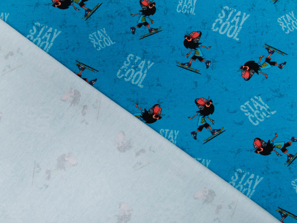 Sweat French Terry KATINOH - Keep calm - stay cool - blau