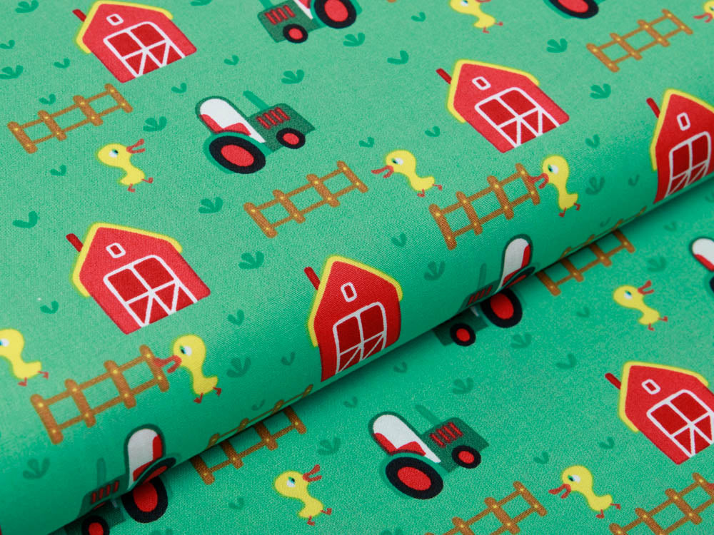 Webware Baumwolle Popeline - Bauernhof