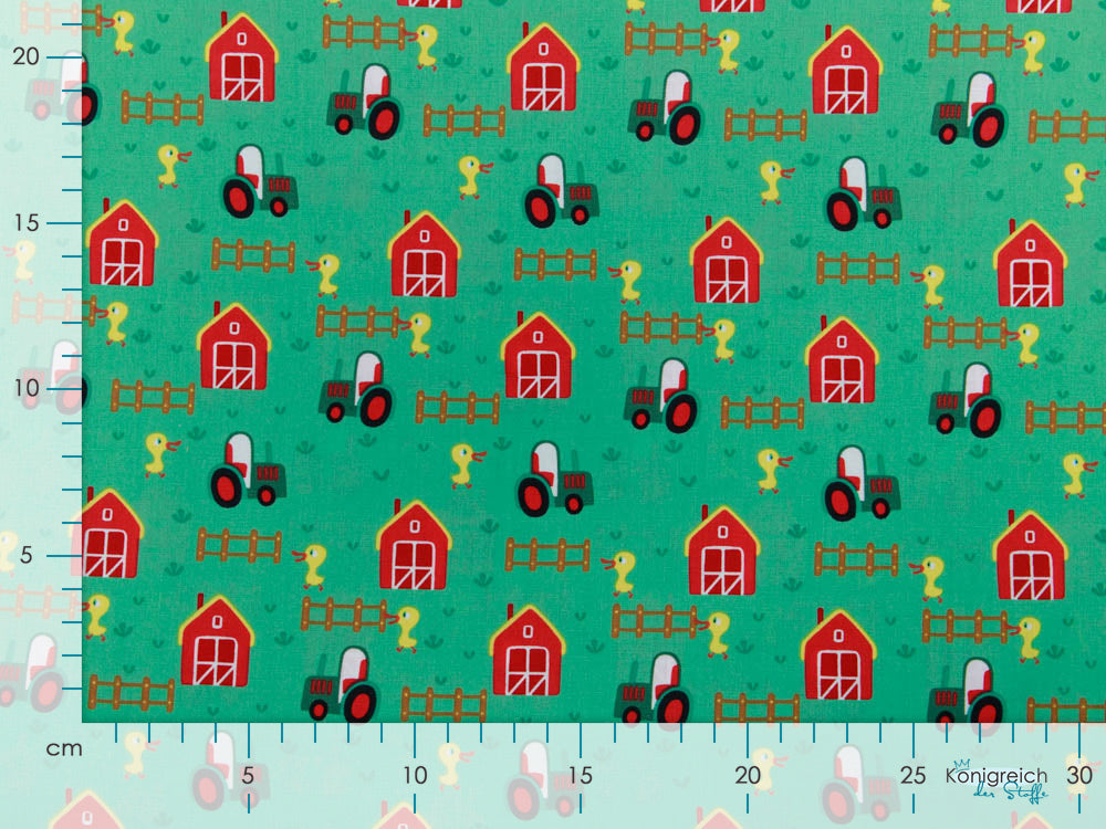 Webware Baumwolle Popeline - Bauernhof
