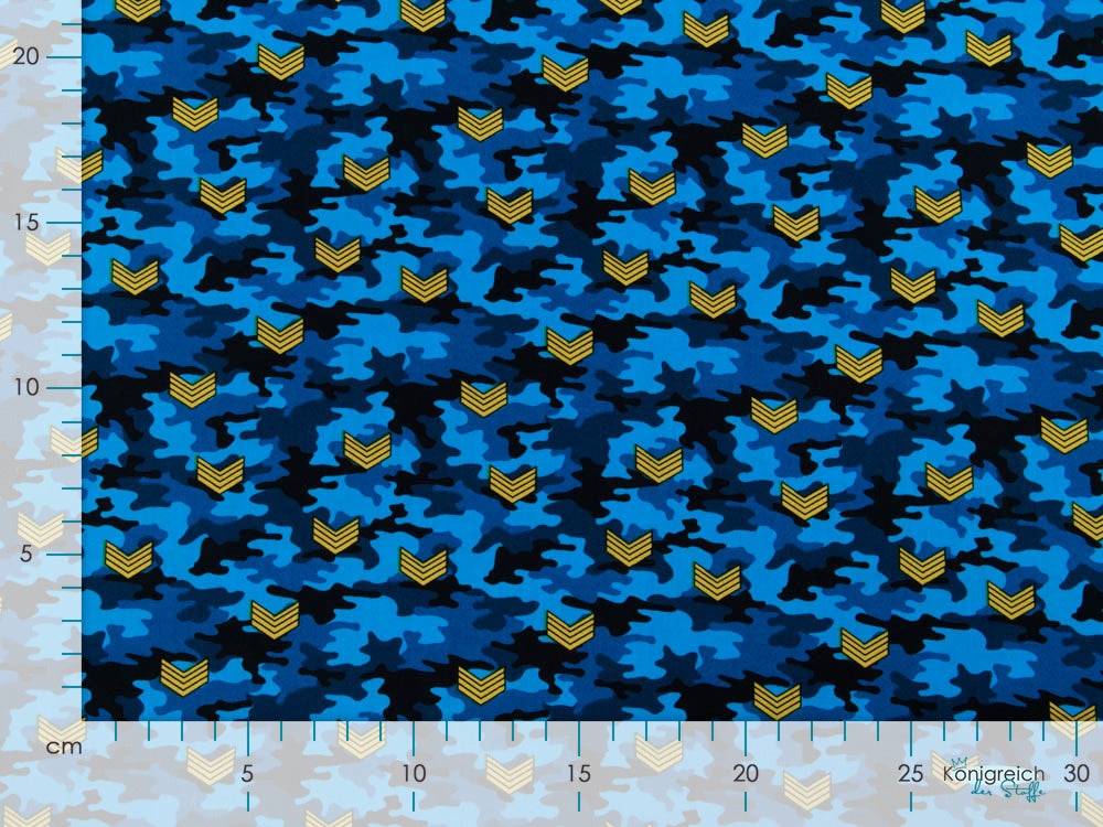 Webware Baumwolle Popeline - Army-Patches auf Camouflage