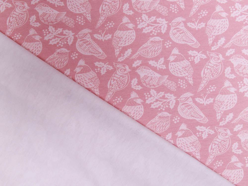 Jersey Fräulein von Julie - verschiedene Vögel - altrosa