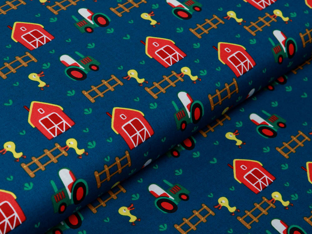 Webware Baumwolle Popeline - Bauernhof