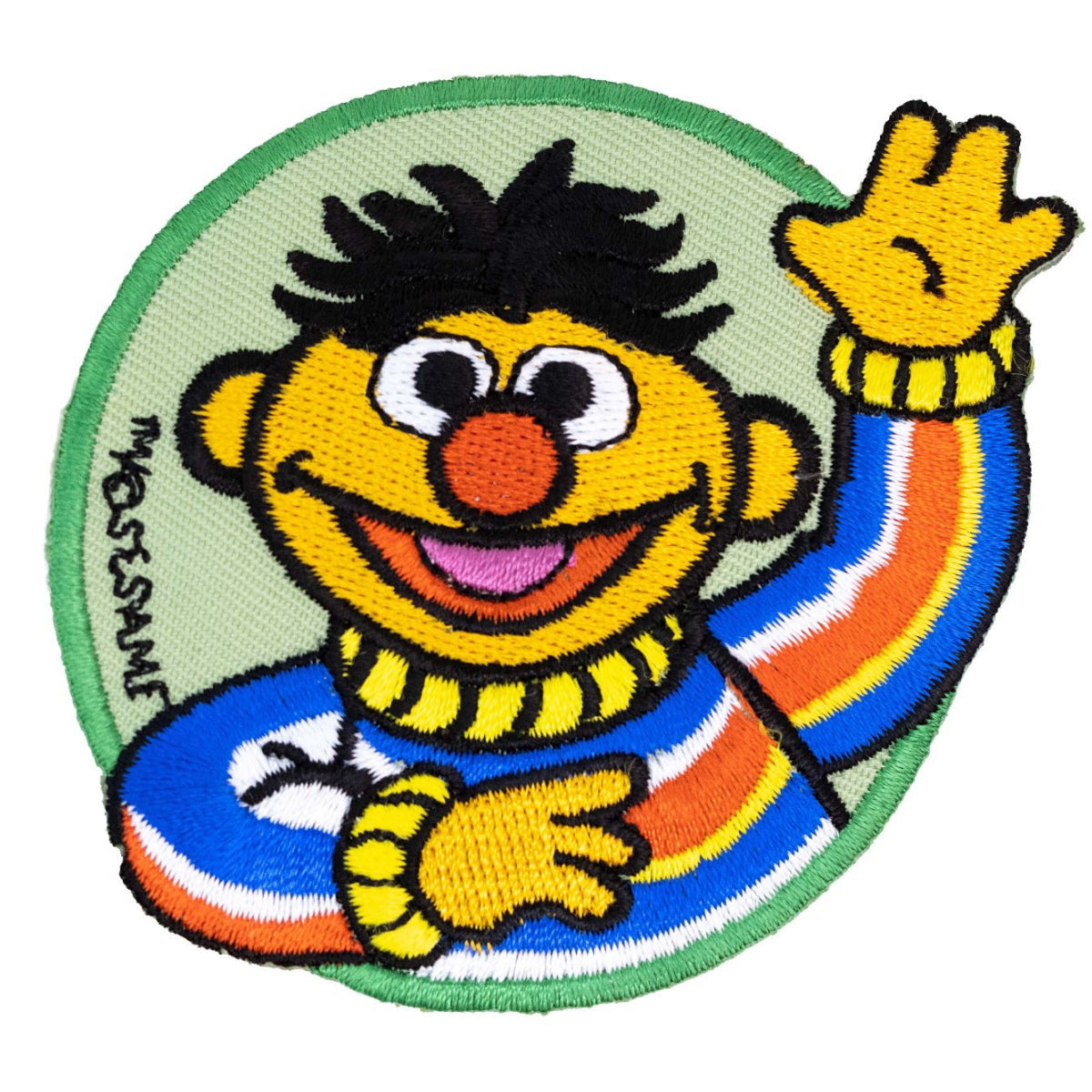 Applikation zum Aufbügeln Sesamstraße - winkender Ernie ca. 70mm x 70mm - grün