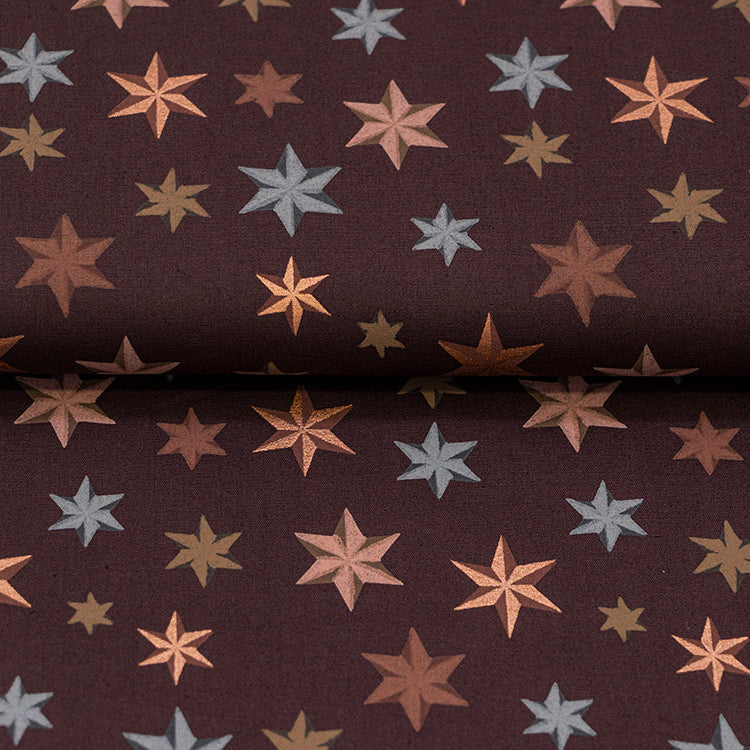 Webware Baumwolle Popeline mit Foliendruck - Origami Weihnachtssterne