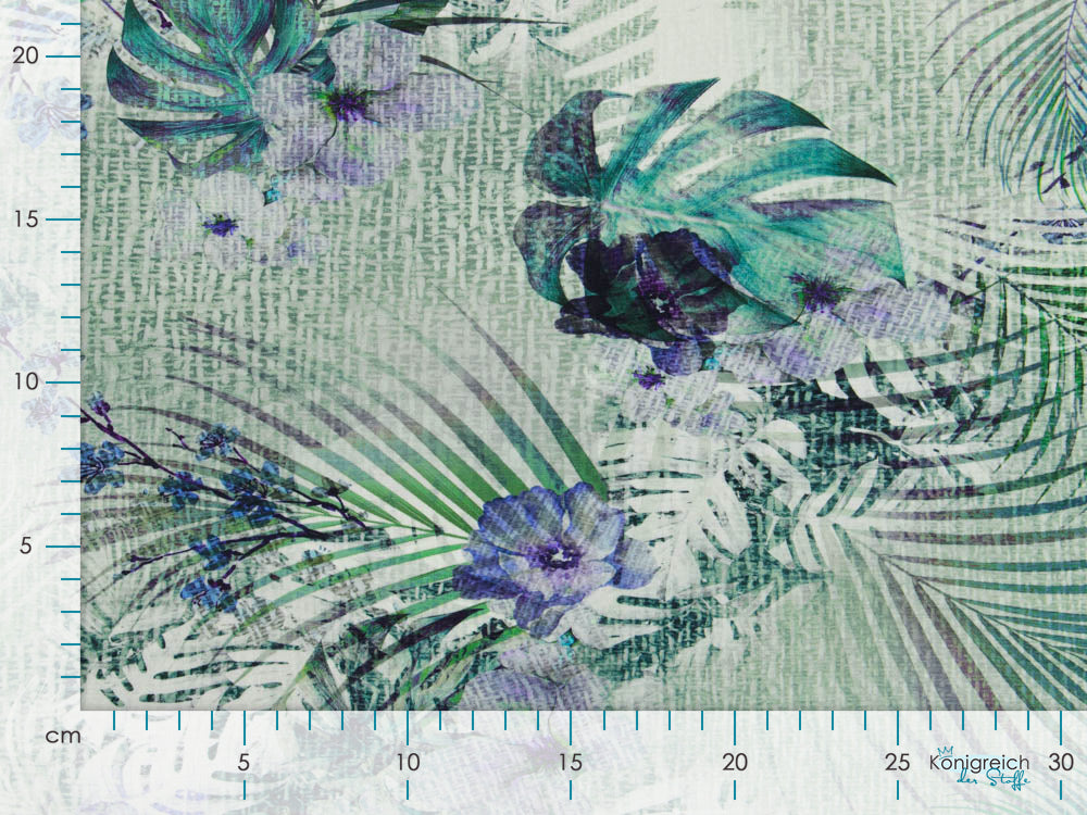 Jersey Digitaldruck Stenzo - traumhaftes Blütenmuster - grün