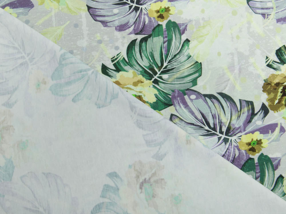 Jersey Digitaldruck Stenzo - traumhafte Blüten und Blätter - grün